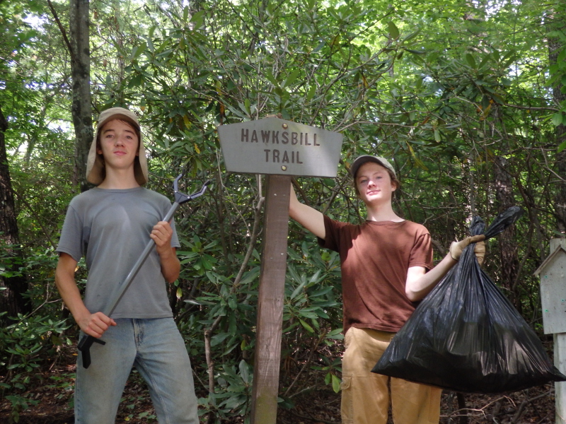 hawksbill linville gorge trash pickup trail work volunteer