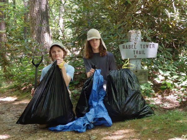 Babel Tower trash cleanup pickup Linville Gorge volunteer