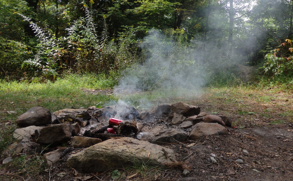 abandoned campfire fire Linville Gorge