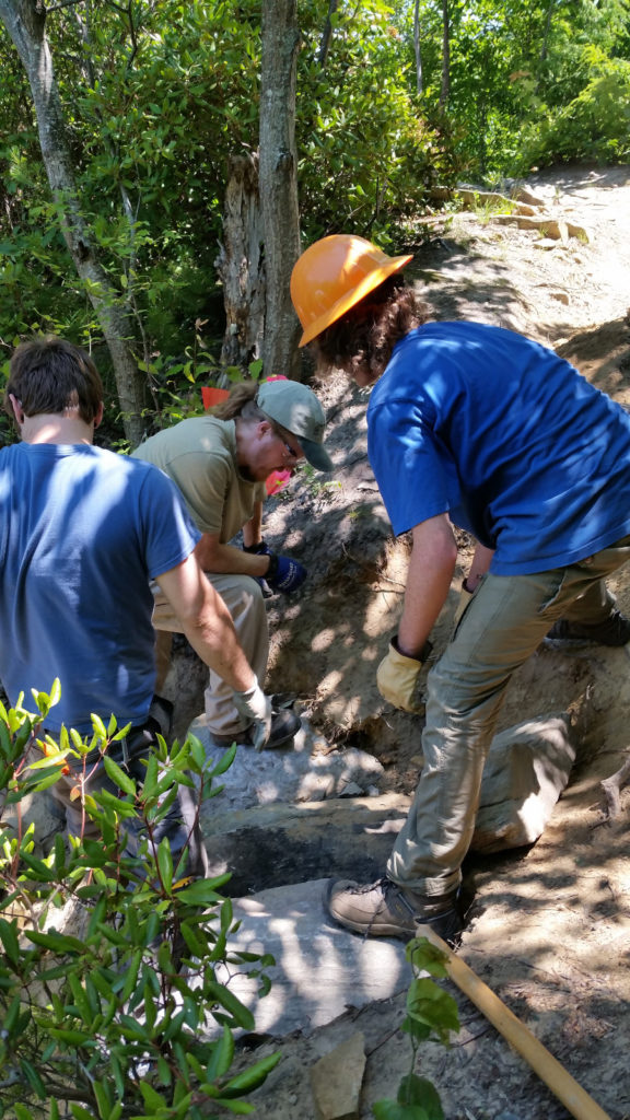 Rock work on Linville Gorge Trail at Babel Tower. (Photo: Mike Jones)