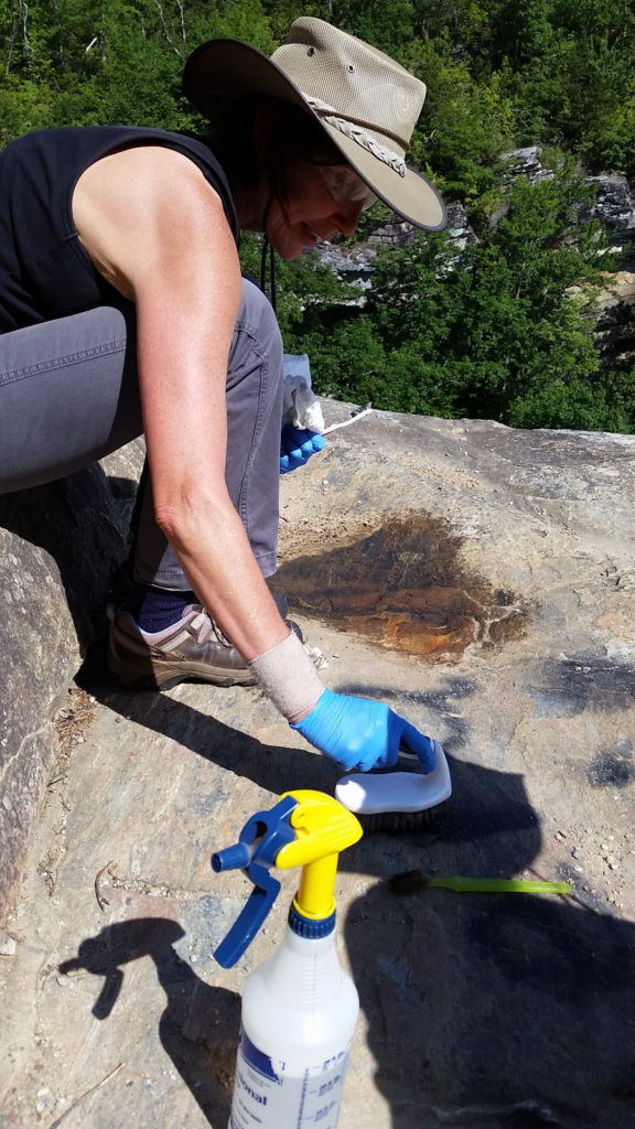 Removing Graffiti at Wiseman's View 