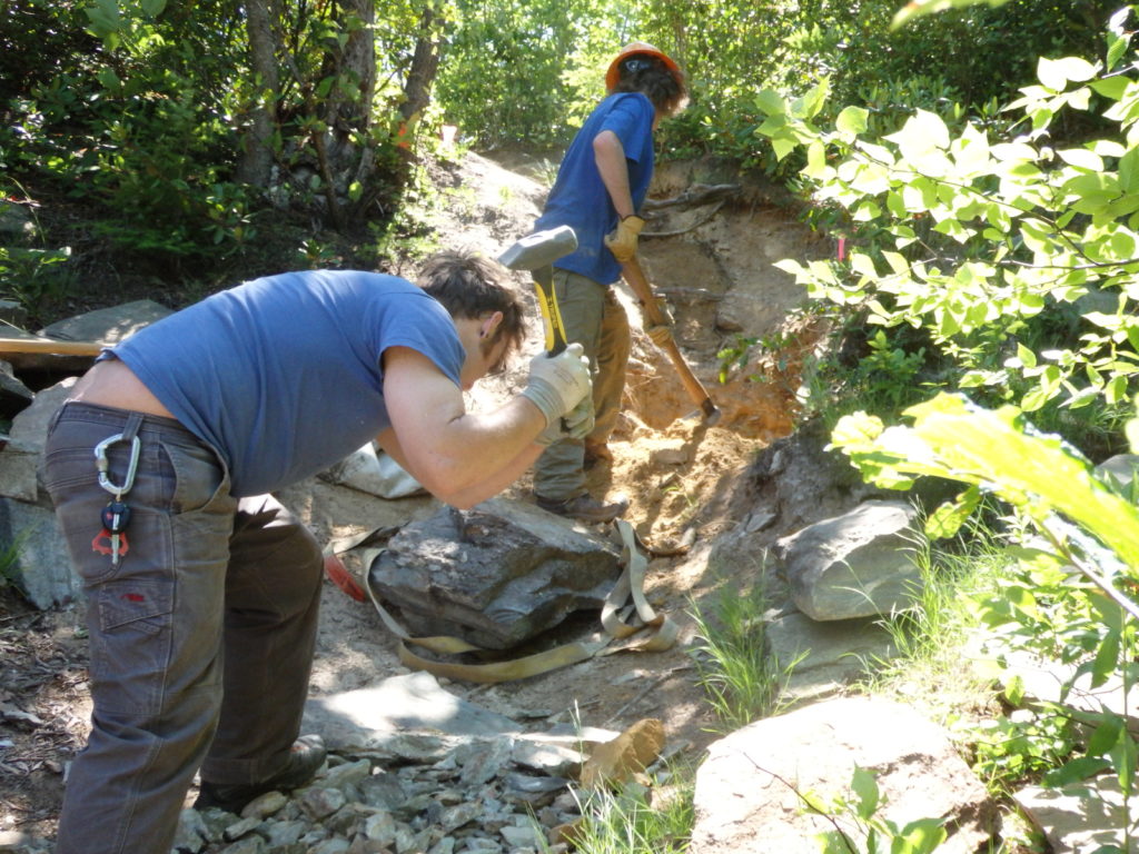 Rock work on Linville Gorge Trail at Babel Tower. (Photo: Kevin Massey)