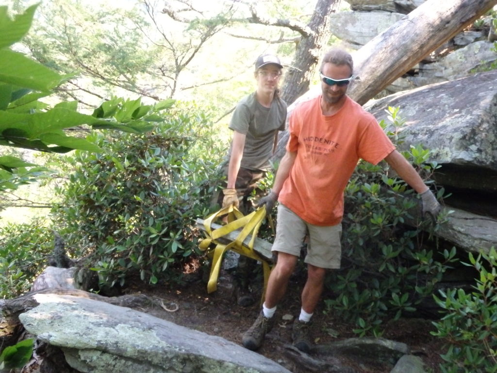 Rock work on Linville Gorge Trail at Babel Tower. (Photo: Kevin Massey)