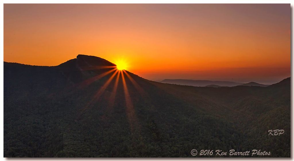 Sunrise over Hawksbill in Linville Gorge. (Photo: Ken Barrett)