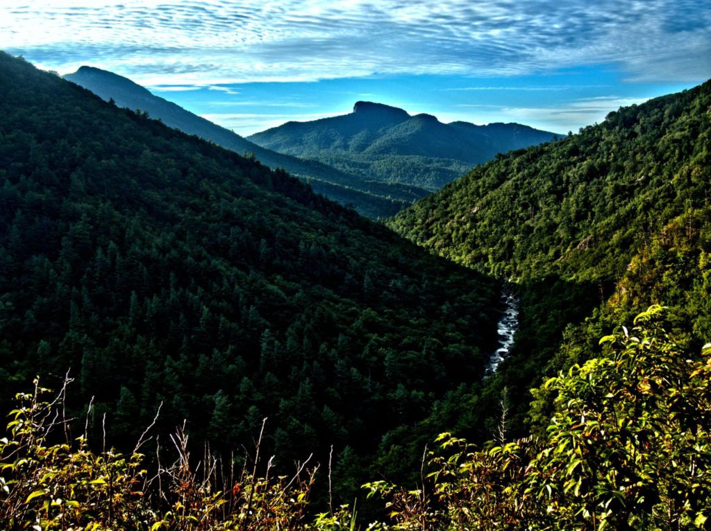 View of Table Rock from Babel Tower in Linville Gorge. (Photo: Michael Broyer)