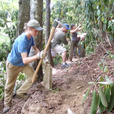 Repairing Trailbed on Bynum Bluff